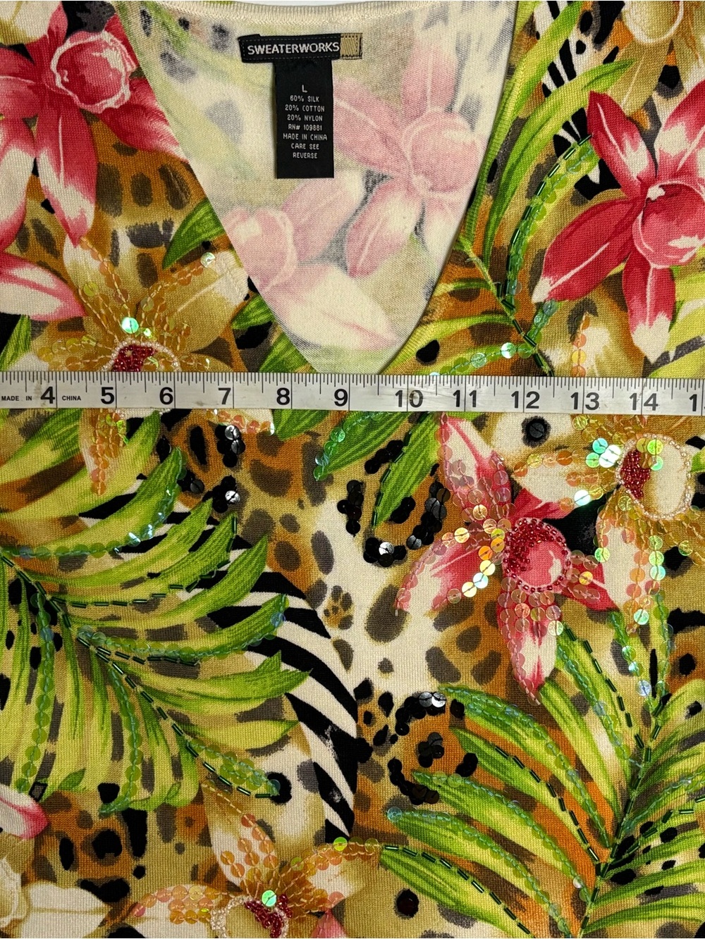 Multicolor Tropical Print Top with Sequins #y2k #zaralarssonstyle - Picture 8 of 9